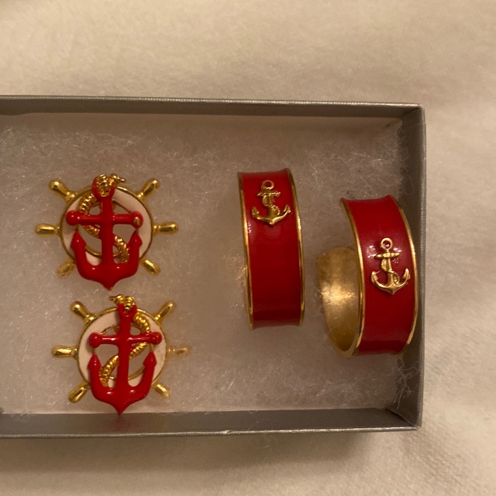 Two pair nautical inspired earrings-pierced